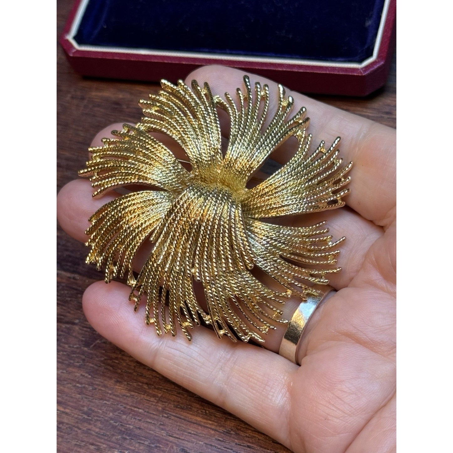 Vintage Monet Goldtone Brooch & Clip-On Earrings Set