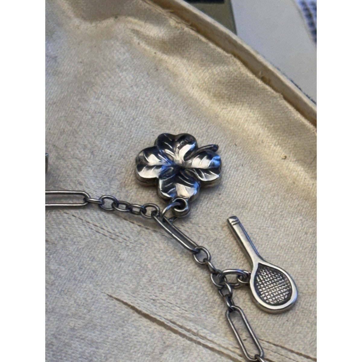 Sterling Silver Charm Bracelet 8 Charms Articulated Scissors & Cannon 6.75