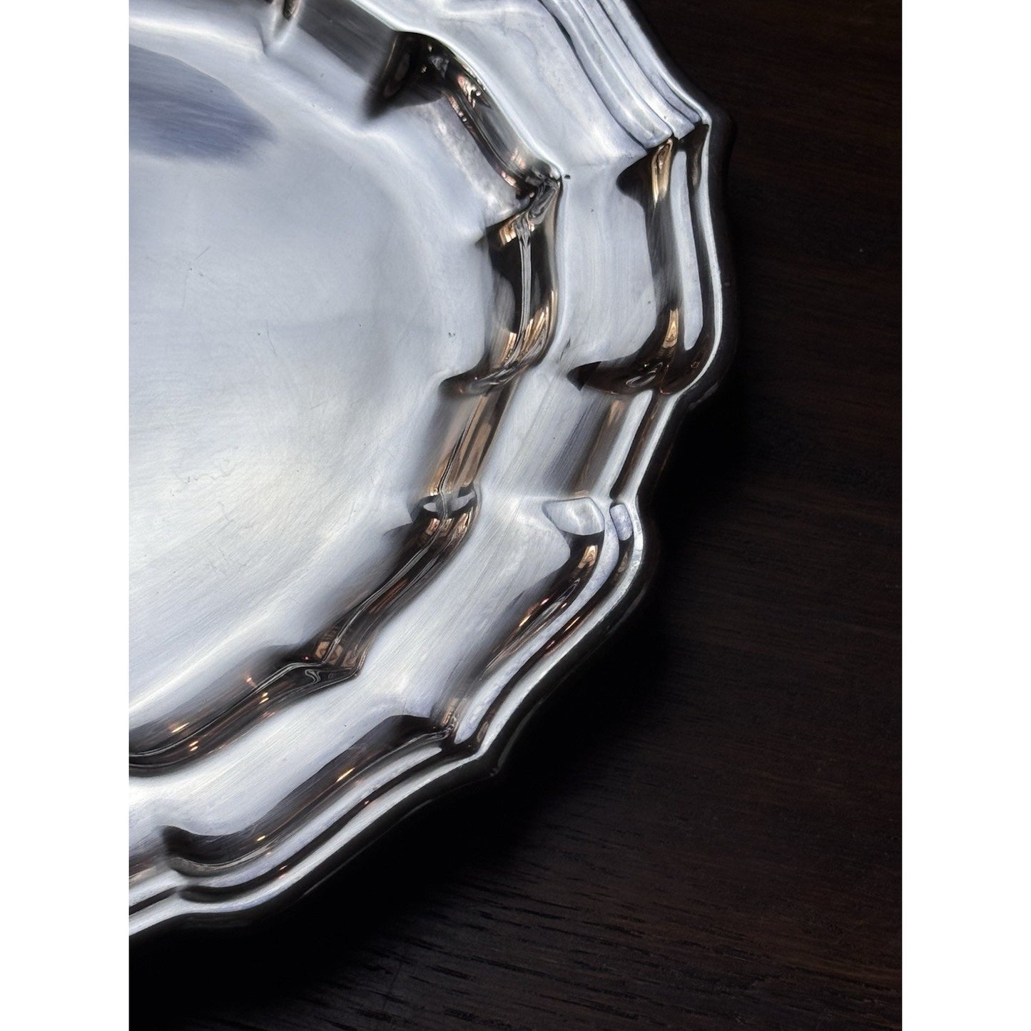 Silverplate Oval Serving Tray Reed & Barton Chippendale 15.25”