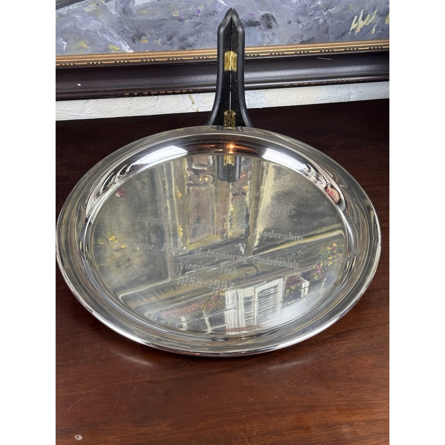 Silverplate Tray Leonard 12” Virginia Tech Dr Daniel Ludwig Presentation 1997