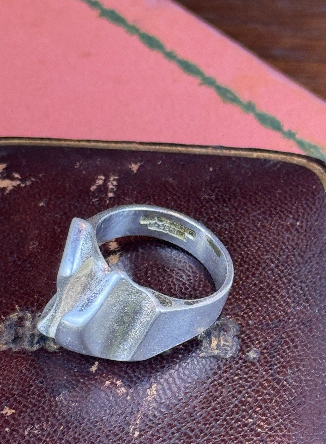Vintage Lapponia Finland 925 Sterling Silver Modernist Ring Size 7