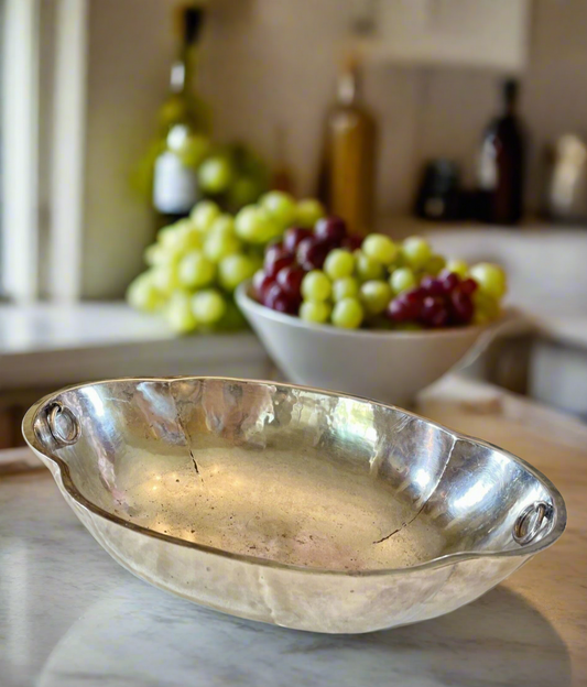 Large Silverplate Ice Bucket Bowl Hammered Artisan CRAFTSMAN STYLE