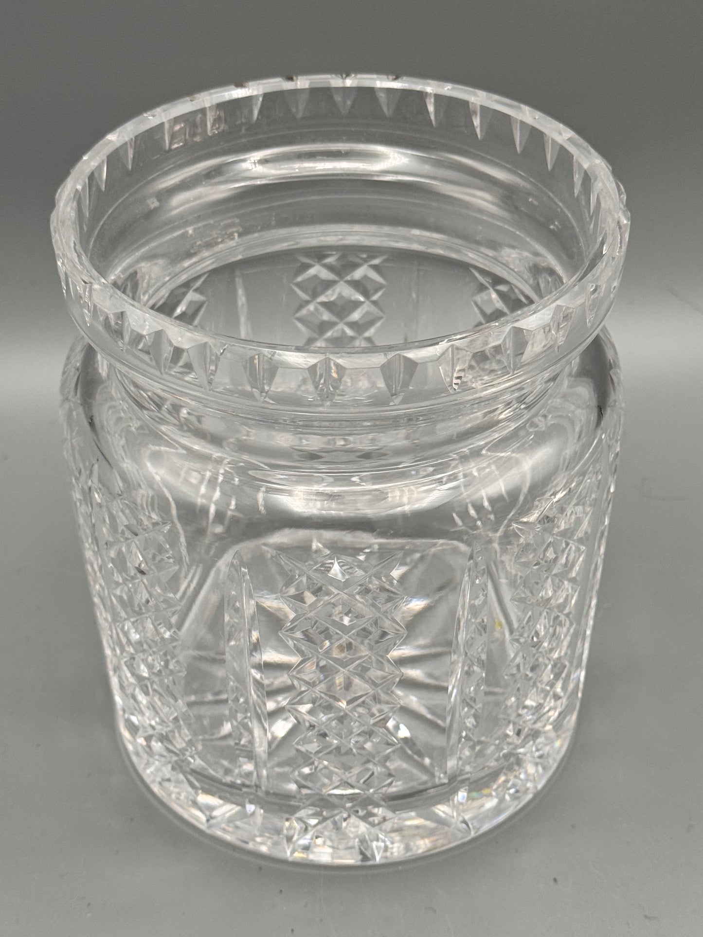 Waterford Crystal Biscuit Jar Lidded Cut Crystal Cookie Jar 7.5”