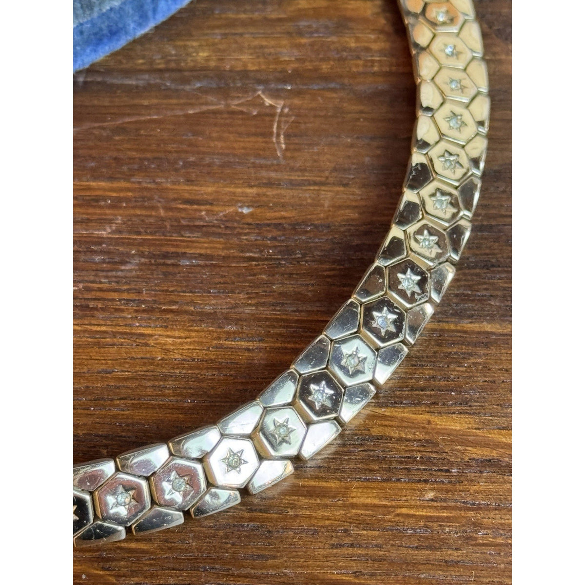 TRIFARI Alfred Philippe Necklace Goldtone Star Rhinestone Choker 1945 Patent