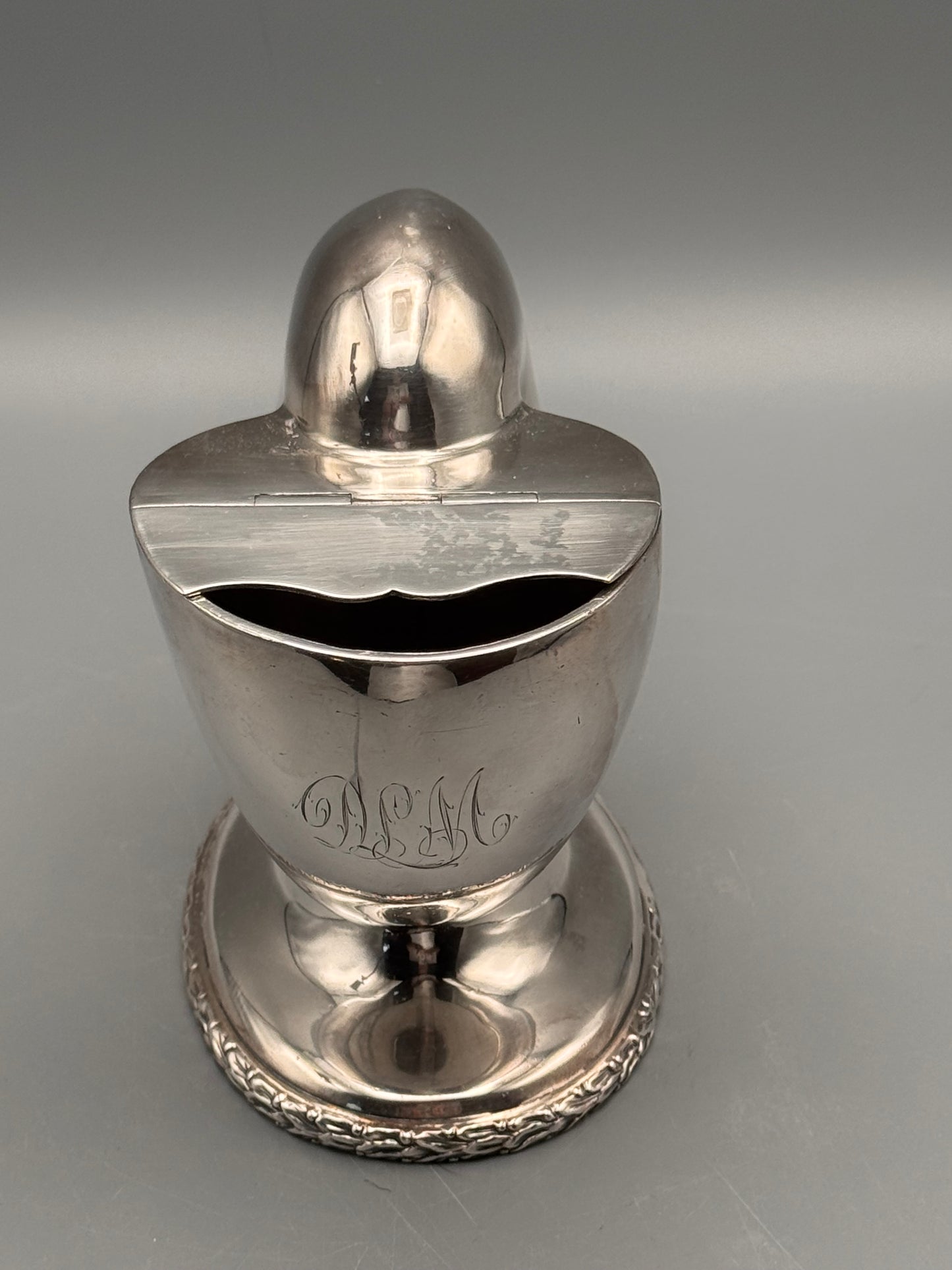 VINTAGE Nautilus Spoon Warmer SPOONER Silverplate Victorian Style Monogram DLM