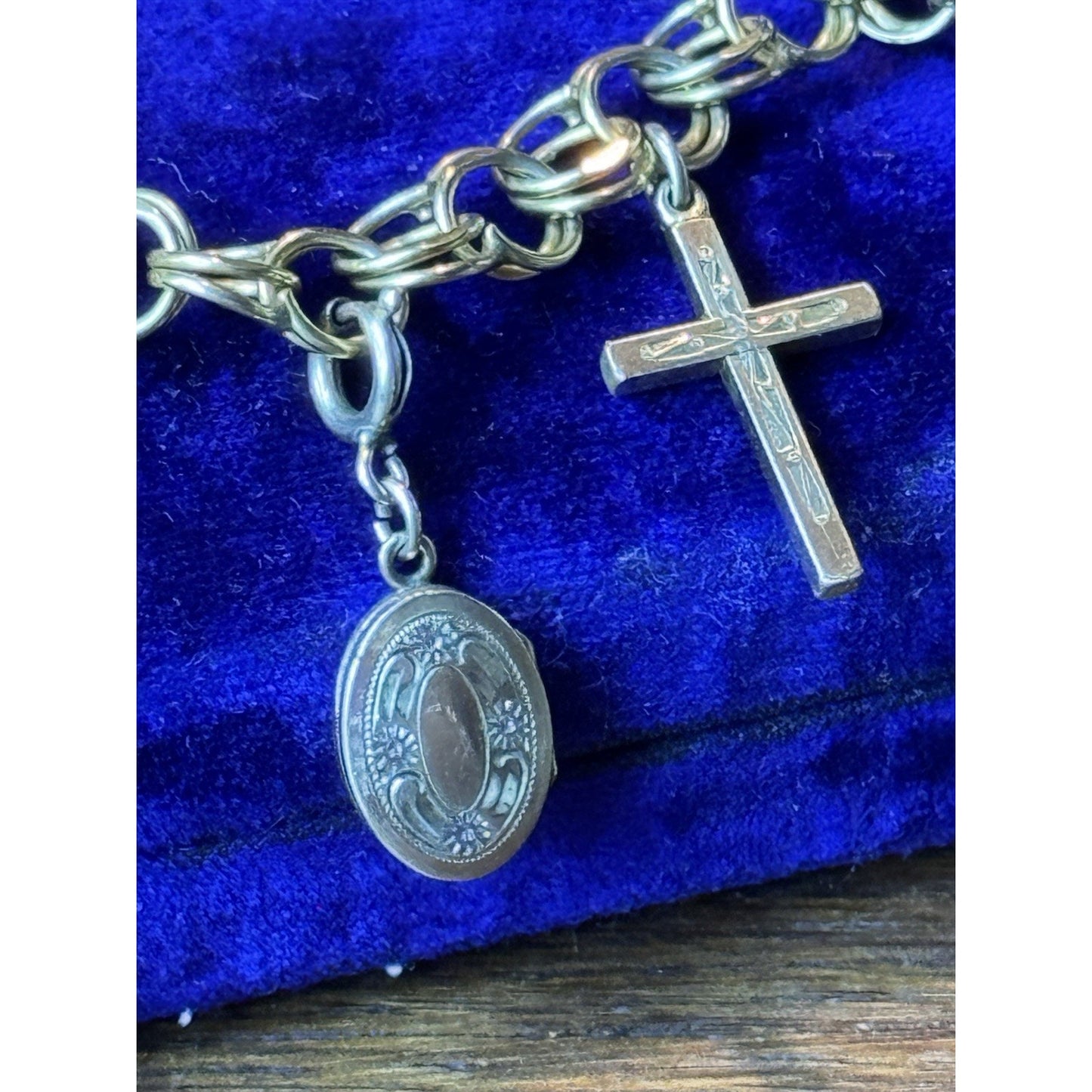 Gold Filled-Charm Bracelet Victorian Edwardian 7 Charms - Fobs 6.75”