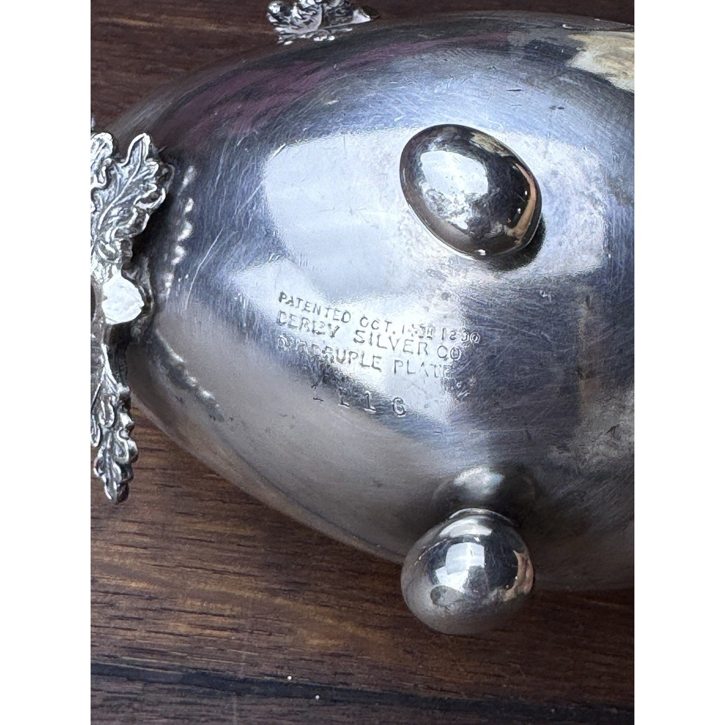 ANTIQUE Basket Derby Silver Co Quadruple Plate Best Wishes Wedding Gift Bowl