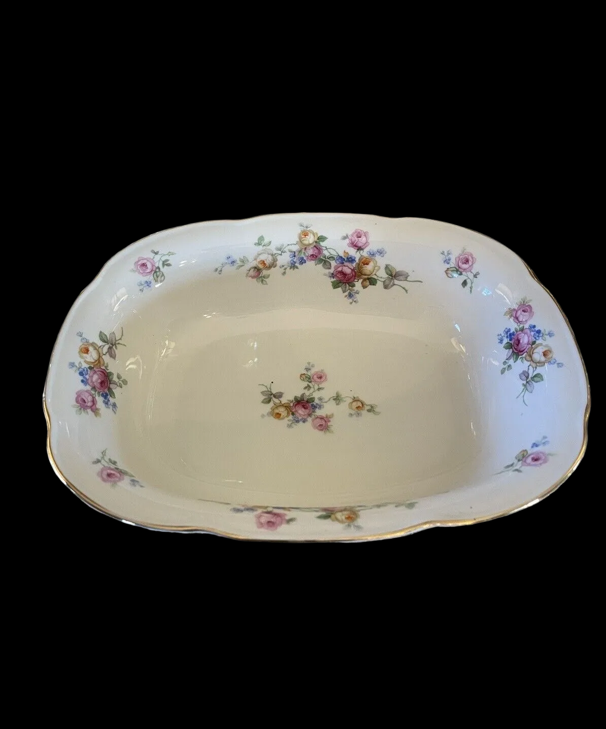 Vintage Floral Vegetable Fruit Bowl Tirschenreuth Germany Roses