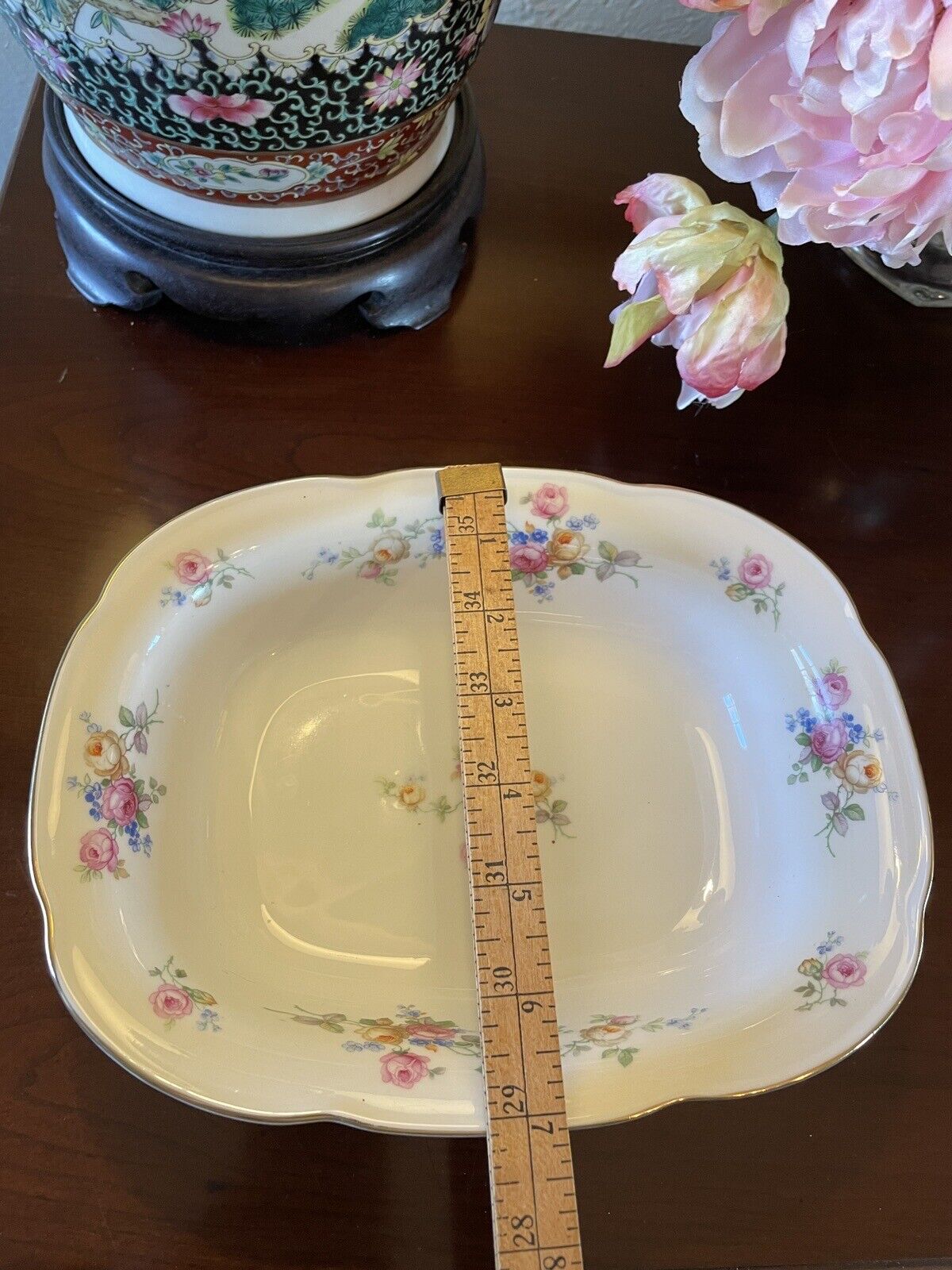 Vintage Floral Vegetable Fruit Bowl Tirschenreuth Germany Roses