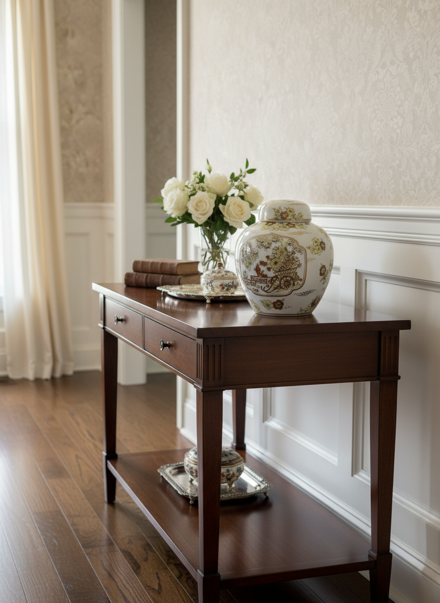 Vintage Japan Gold Imari Hand Painted Wagon/Yellow flowers Vase/Jar Porcelain 9”