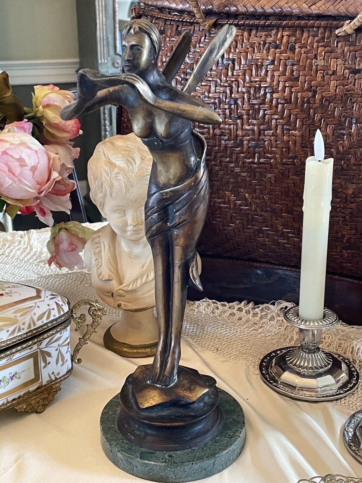 Bronze Fairy Figurine After Paul Armand Bayard De La Vingtrie "Enchanted Spirit"