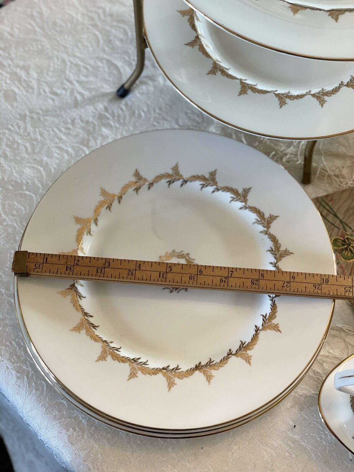 6 Royal Tuscan England GOLDEN REGENCY Dinner Plates Fine Bone China Circa 10.5”