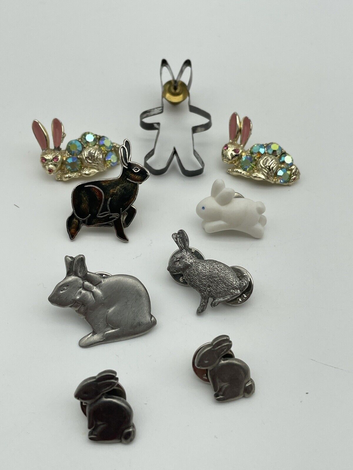 9 Vintage Bunny Collection Easter Holiday Pins