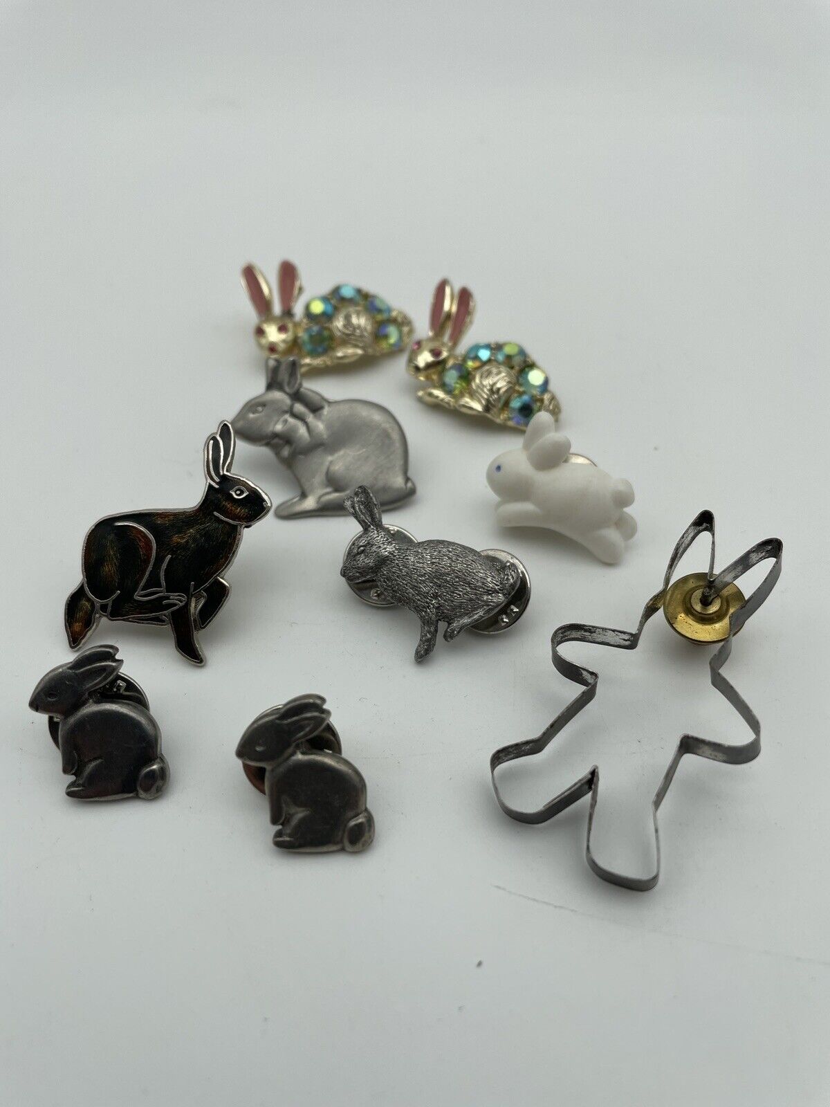 9 Vintage Bunny Collection Easter Holiday Pins