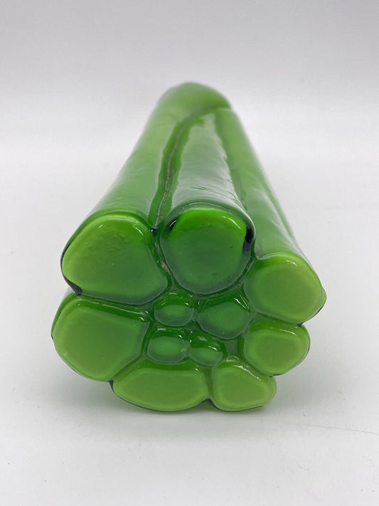 Vintage MCM Murano Style Art Glass - Green Celery