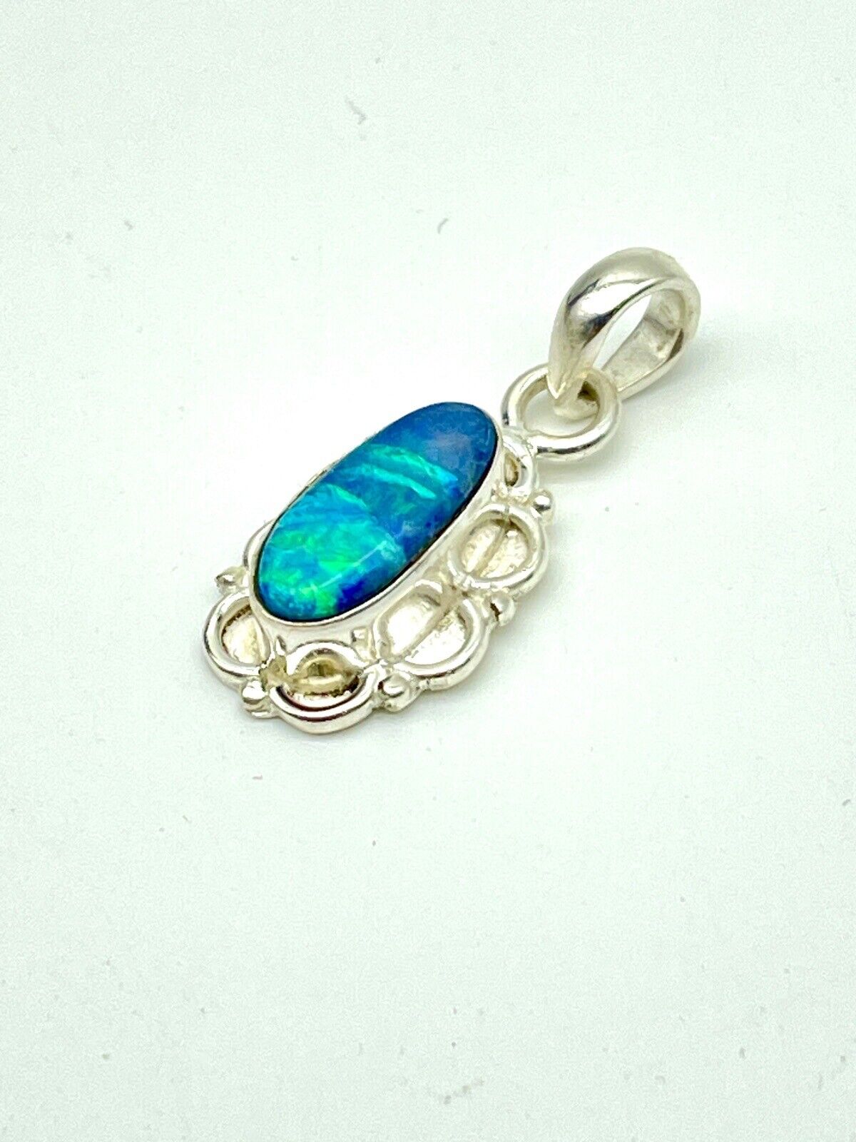 Australian Opal Artisan Pendant In Sterling Setting Exquisite New Without Tags