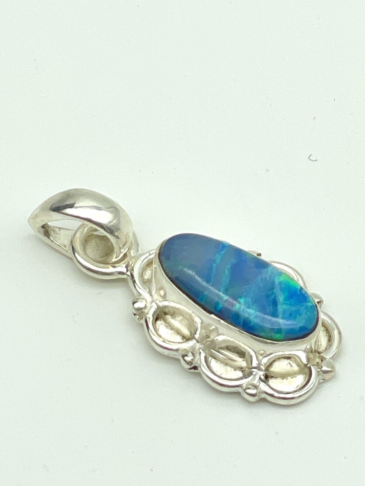 Australian Opal Artisan Pendant In Sterling Setting Exquisite New Without Tags