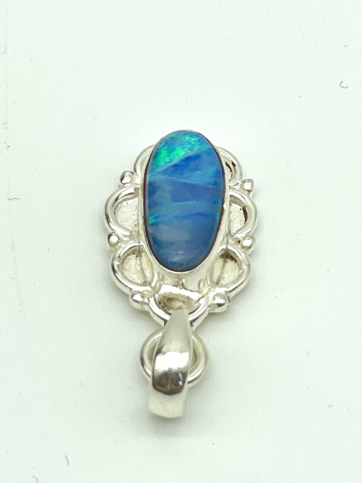 Australian Opal Artisan Pendant In Sterling Setting Exquisite New Without Tags