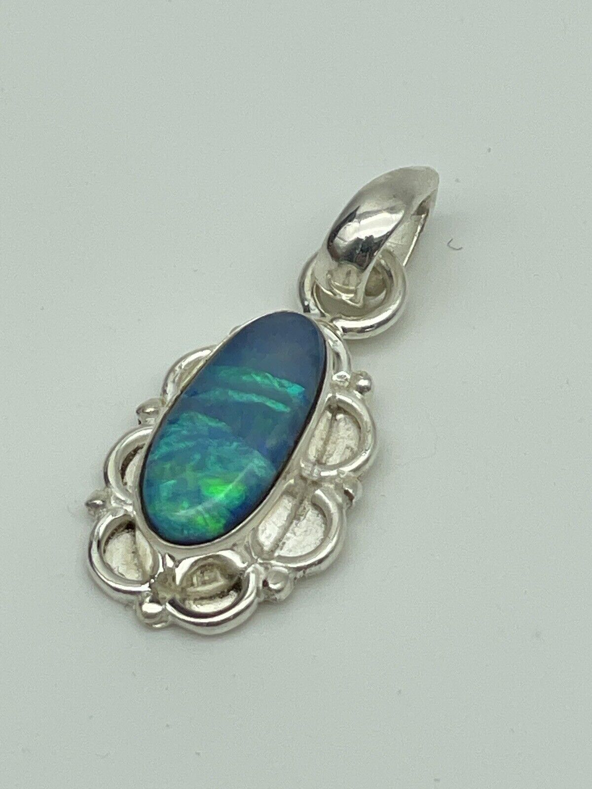 Australian Opal Artisan Pendant In Sterling Setting Exquisite New Without Tags