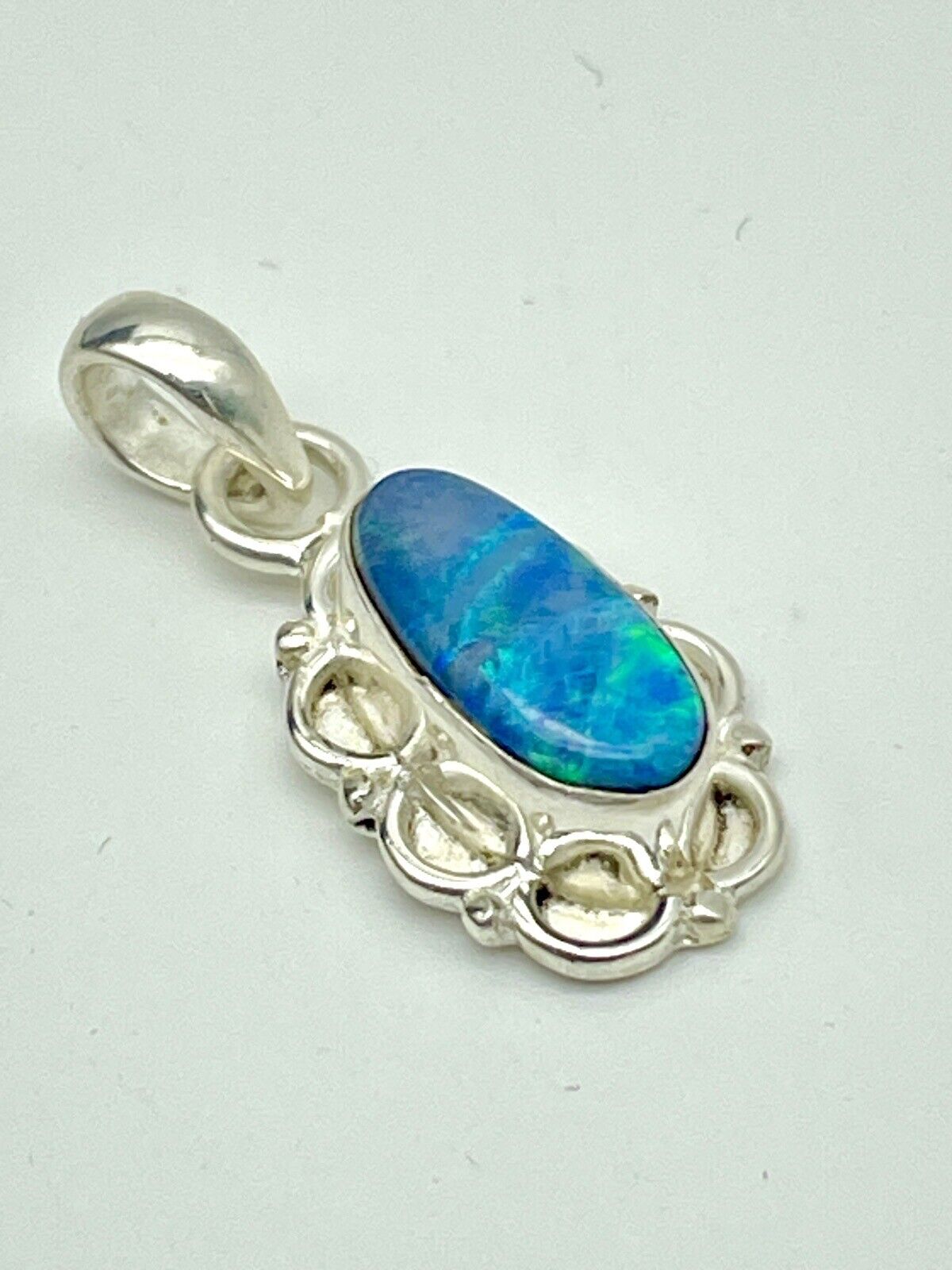 Australian Opal Artisan Pendant In Sterling Setting Exquisite New Without Tags