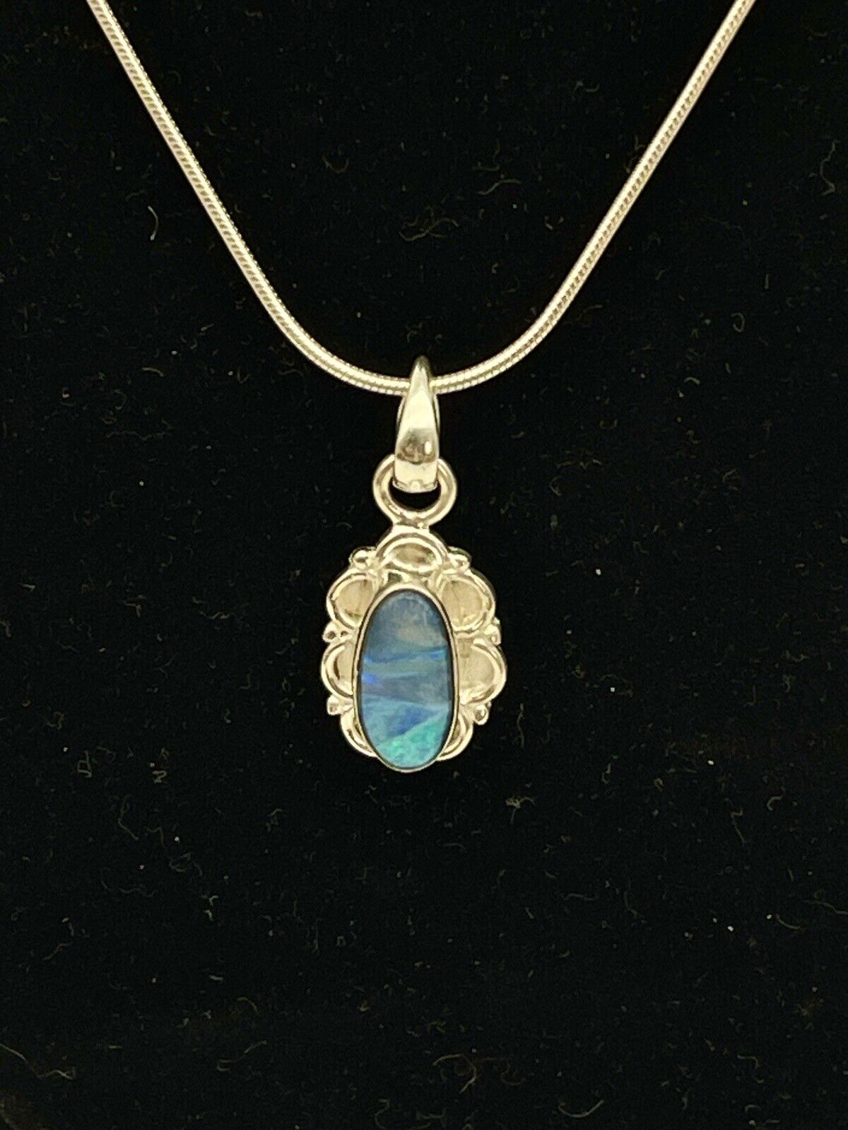 Australian Opal Artisan Pendant In Sterling Setting Exquisite New Without Tags