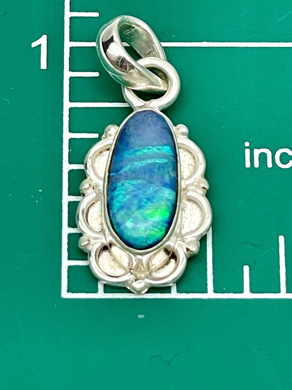 Australian Opal Artisan Pendant In Sterling Setting Exquisite New Without Tags