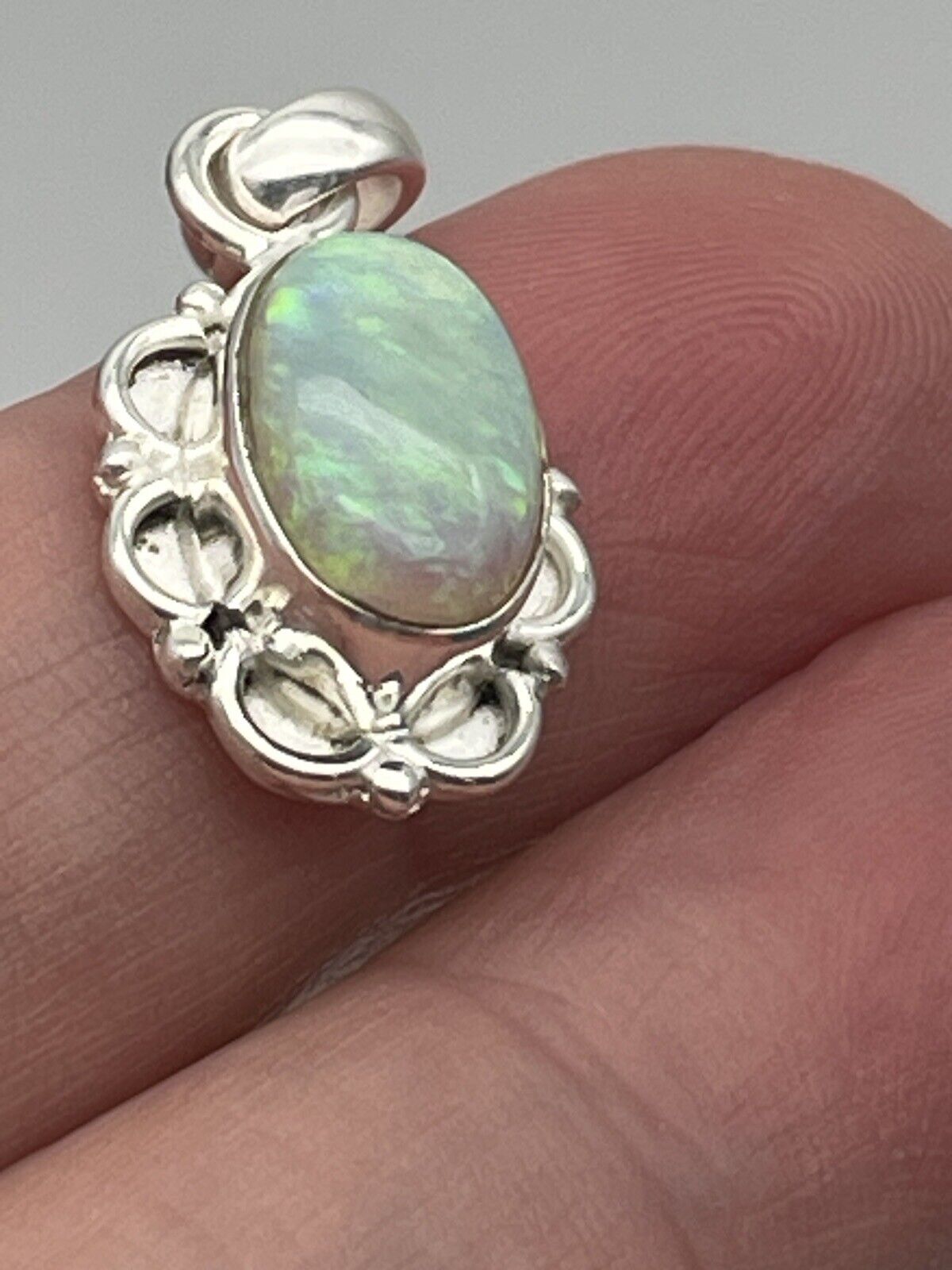 Sterling Silver Australian Opal Artisan Pendant New Without Tags