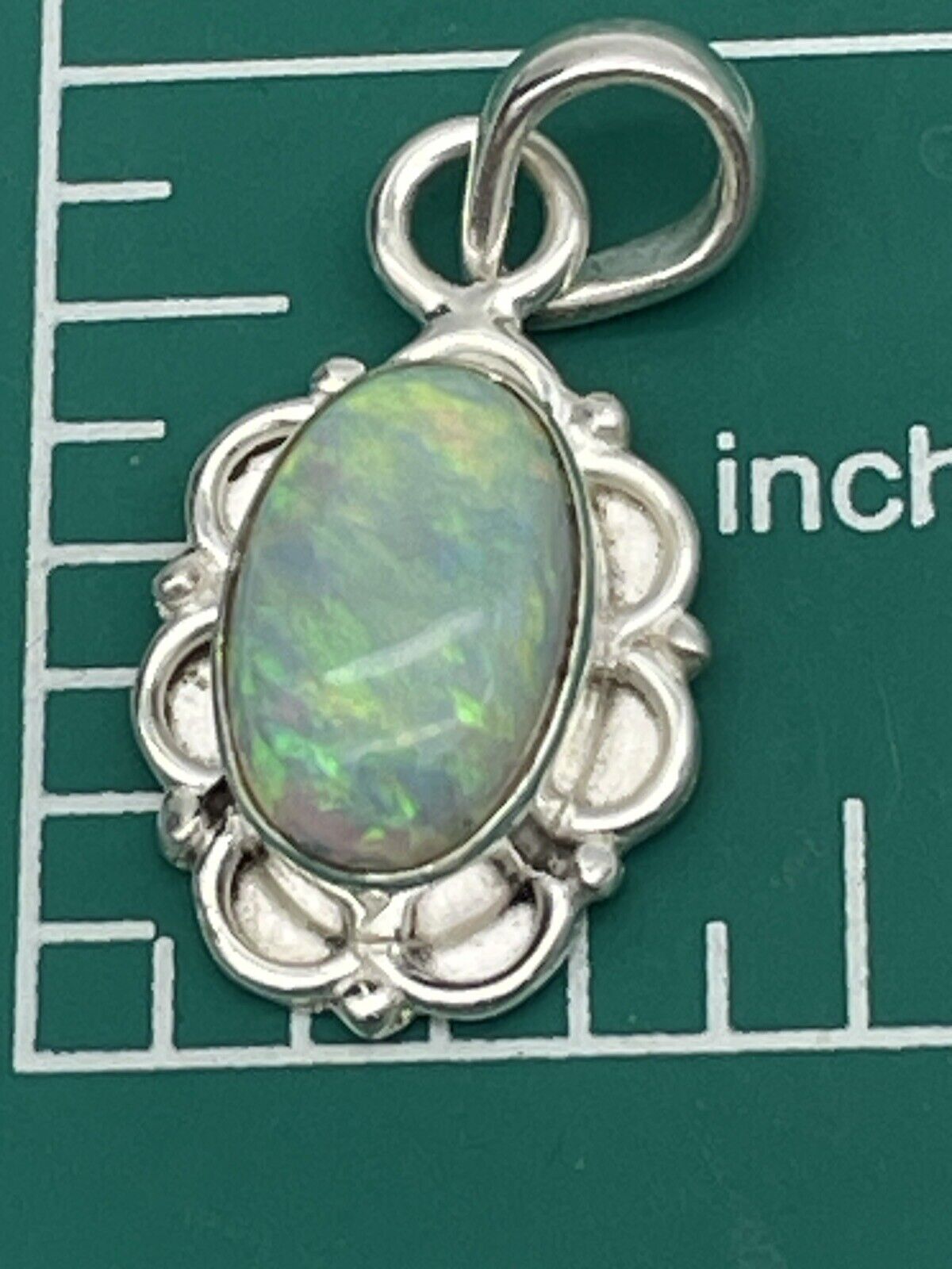 Sterling Silver Australian Opal Artisan Pendant New Without Tags