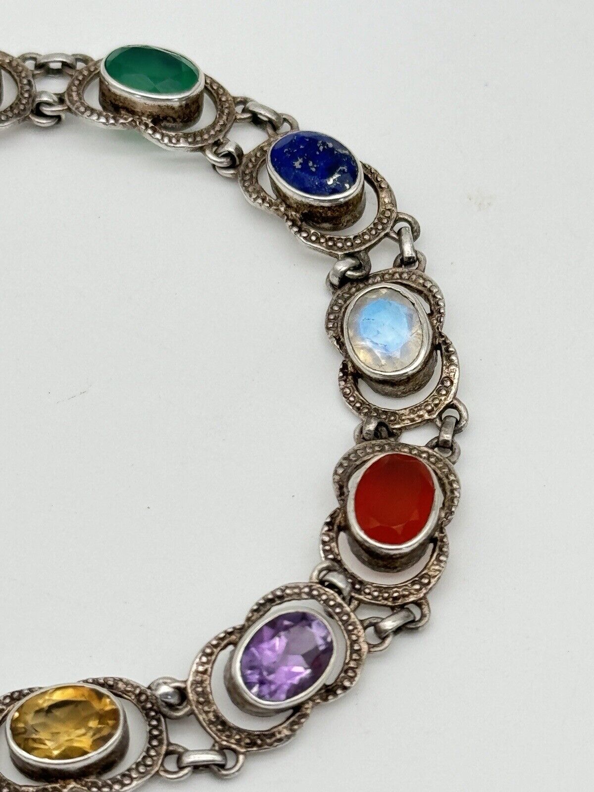 Nicky Butler Sterling 925 Multi Gemstone Bracelet Circa 7.5”