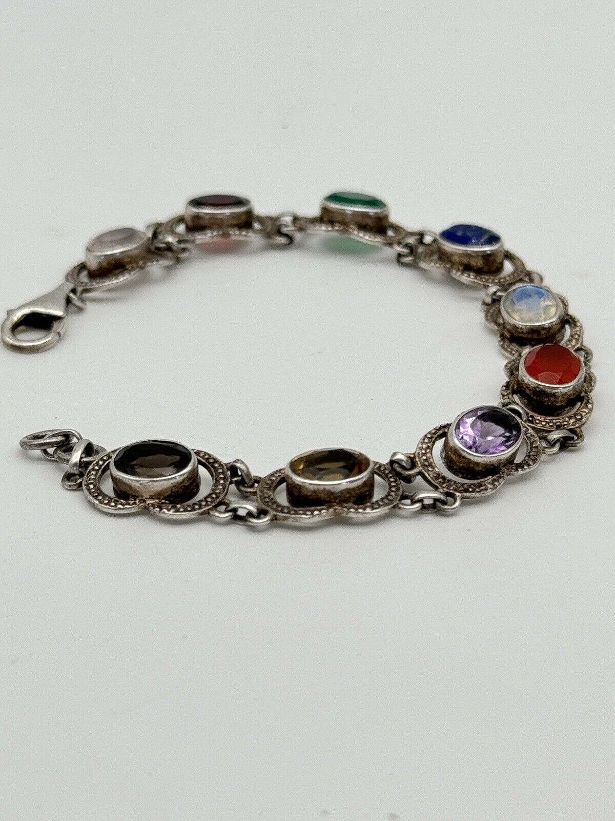 Nicky Butler Sterling 925 Multi Gemstone Bracelet Circa 7.5”