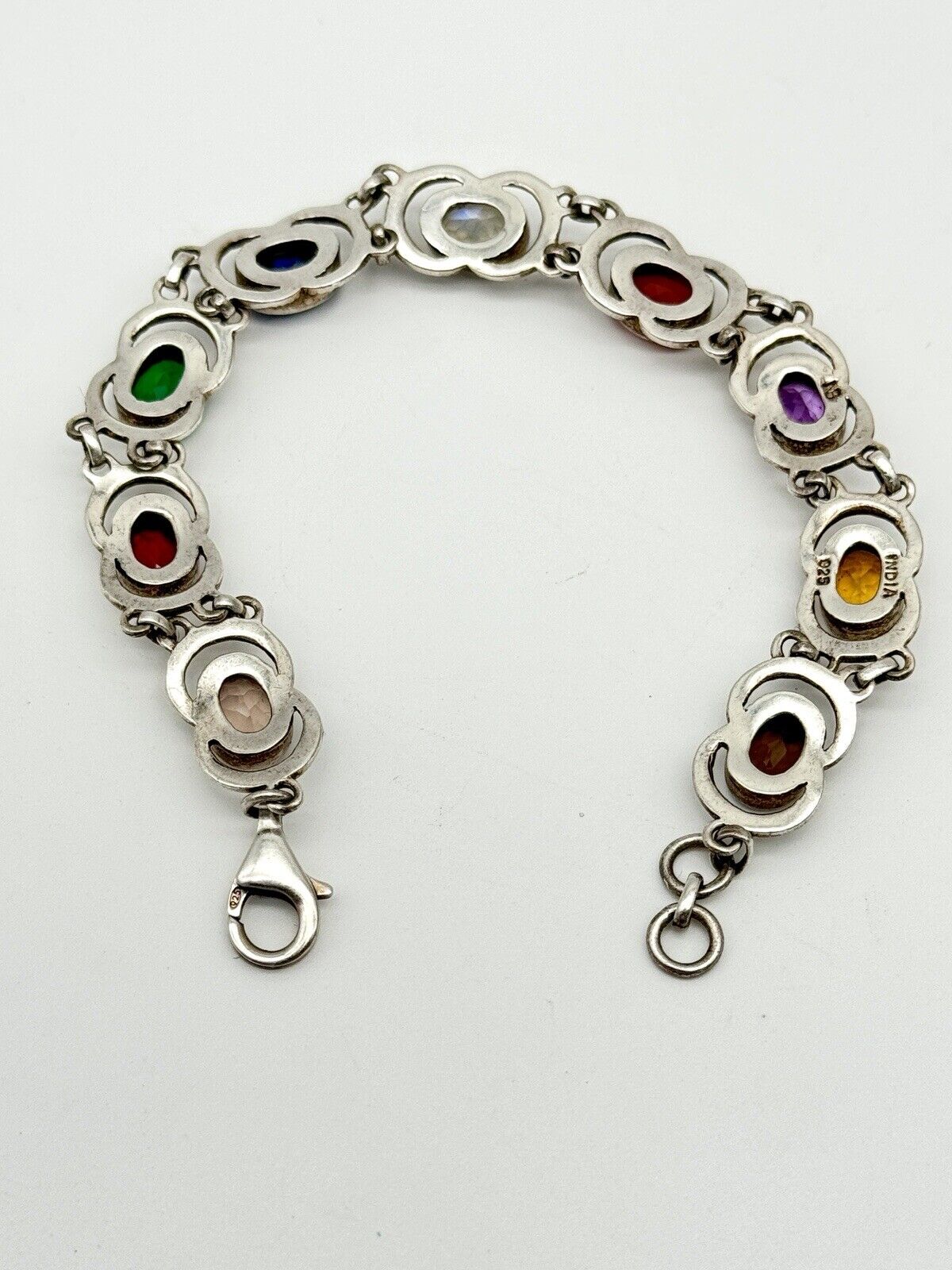 Nicky Butler Sterling 925 Multi Gemstone Bracelet Circa 7.5”