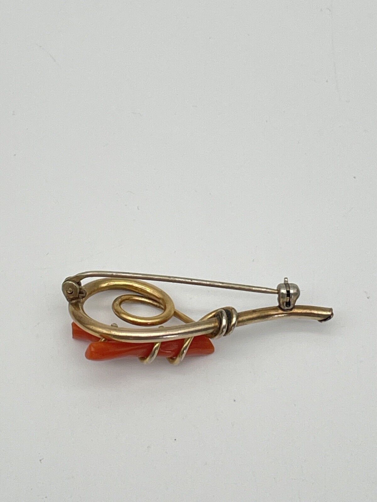 Antique Rose Gold Filled Victorian Edwardian Coral Style Branch Etched Pin