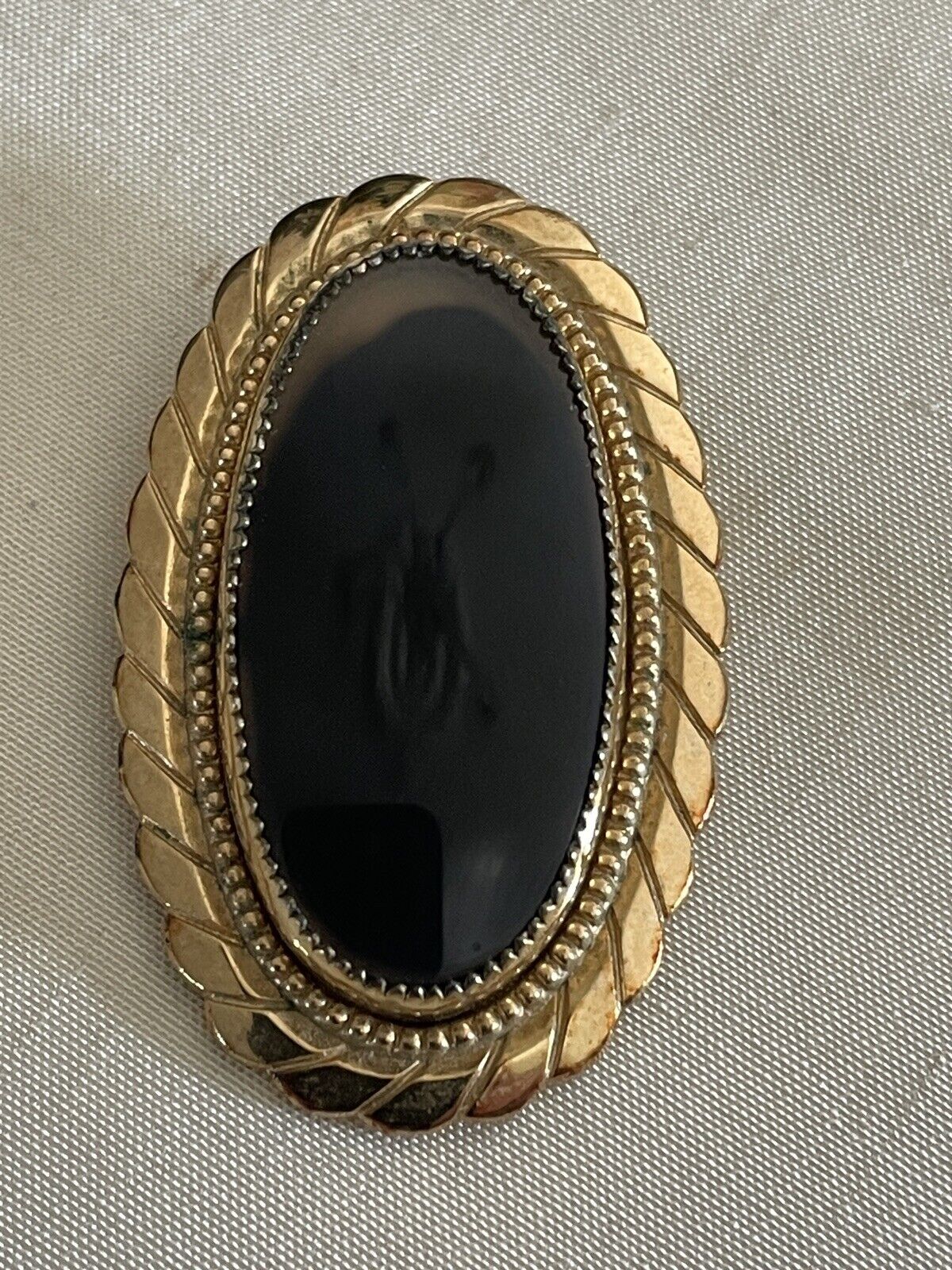 Vintage Agate Brooch Oval CATAMORE 12k Gold Filled