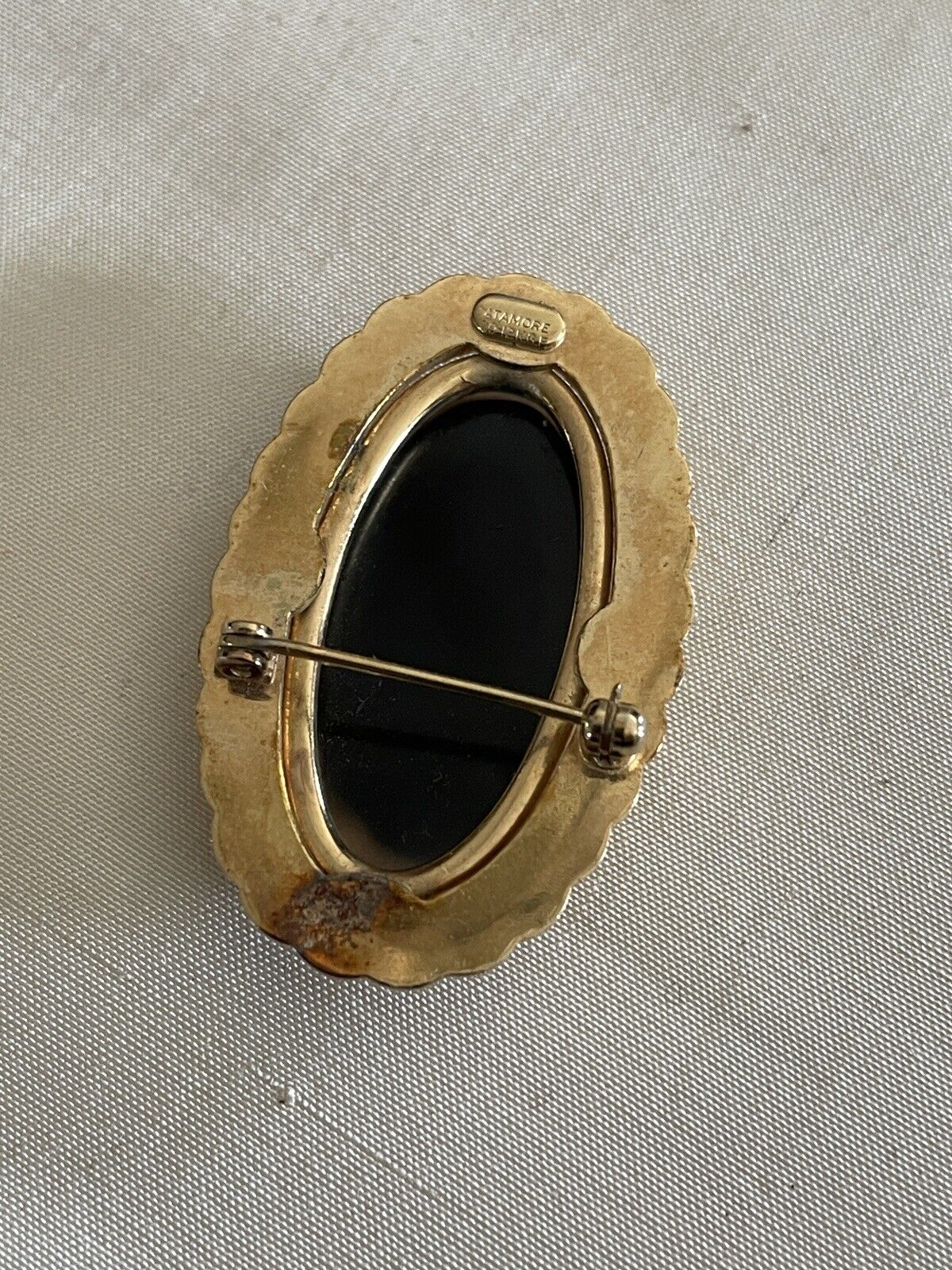 Vintage Agate Brooch Oval CATAMORE 12k Gold Filled