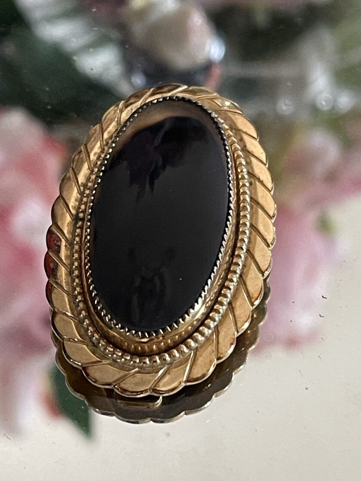 Vintage Agate Brooch Oval CATAMORE 12k Gold Filled