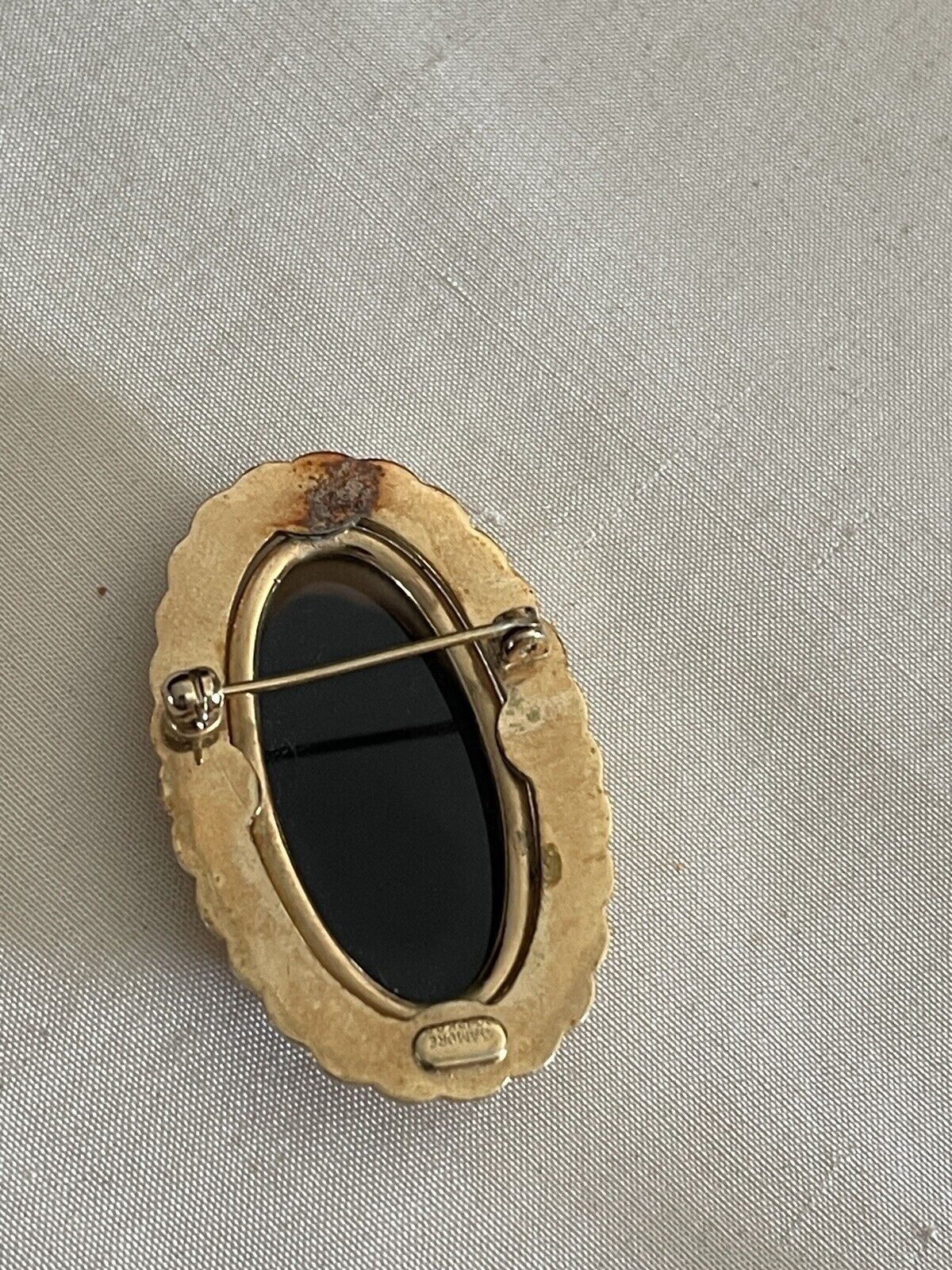 Vintage Agate Brooch Oval CATAMORE 12k Gold Filled