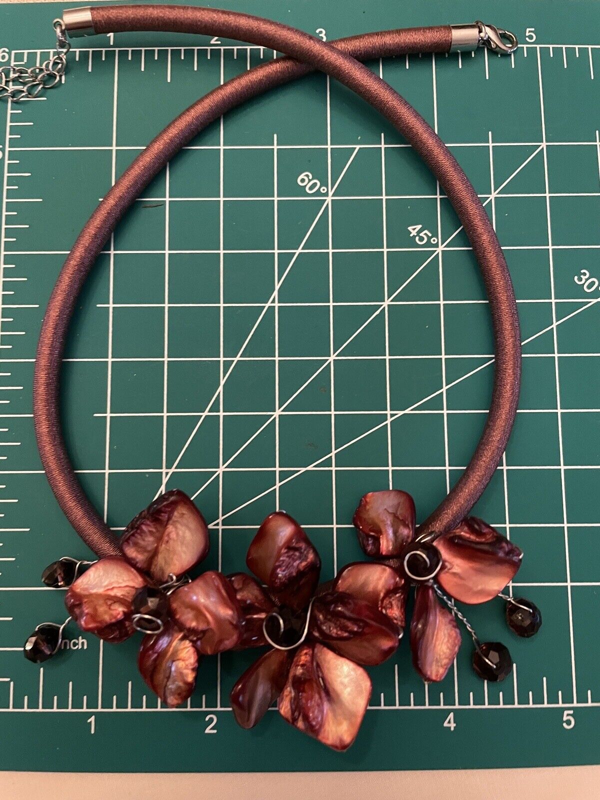 Pink Shell Wire Flower Choker VINTAGE Estate Sale Find