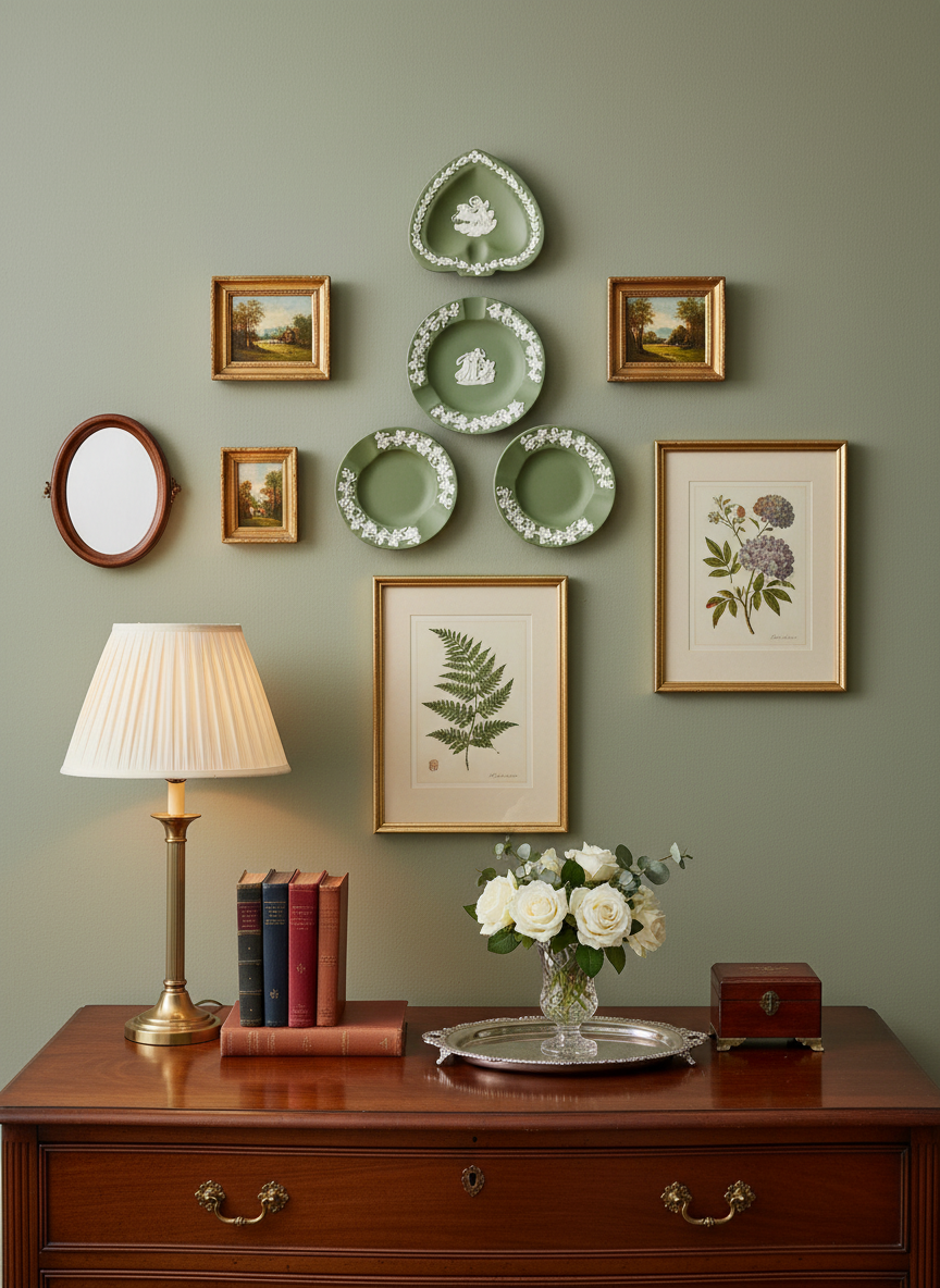 Green Wedgwood Jasperware Ashtrays Set Of 4 50s & 60s Vintage