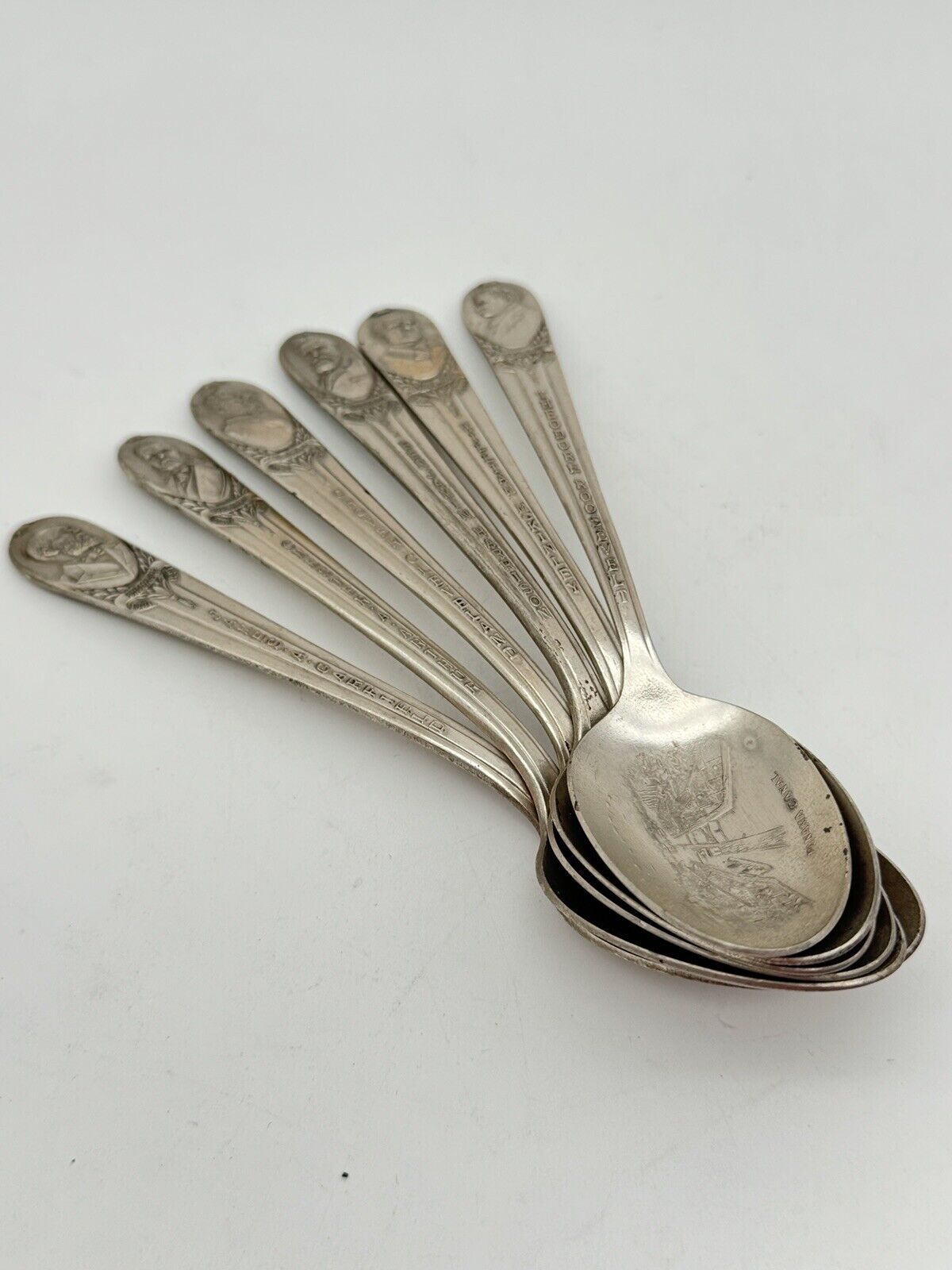 6 Vintage President Spoons 19th To 25th President Wm. ROGERS MFG Co. IS