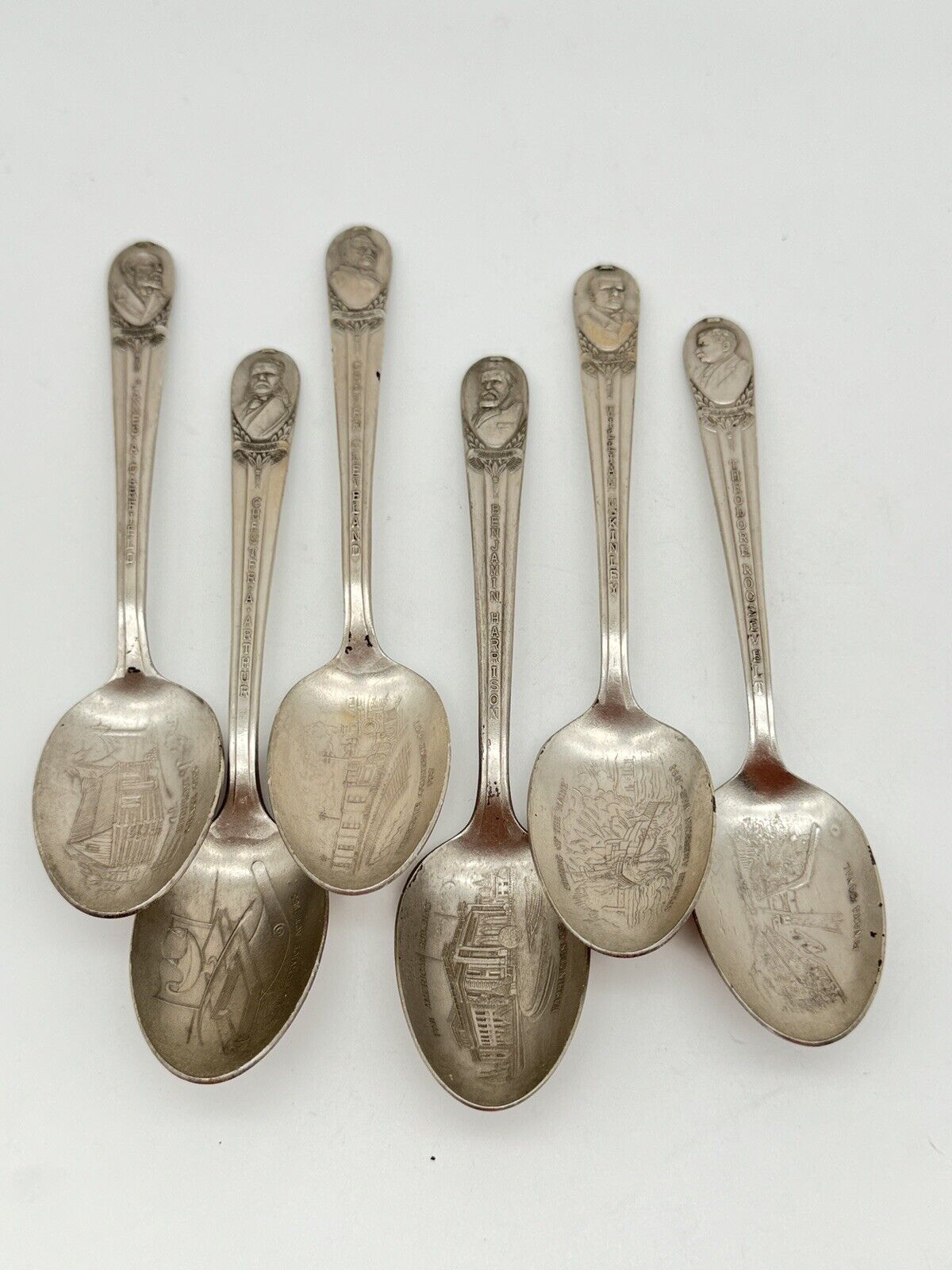 6 Vintage President Spoons 19th To 25th President Wm. ROGERS MFG Co. IS