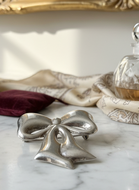 Pendant & Brooch 
Mexican Sterling TAXCO 925 Bow 2” Substantial Signed TC-55