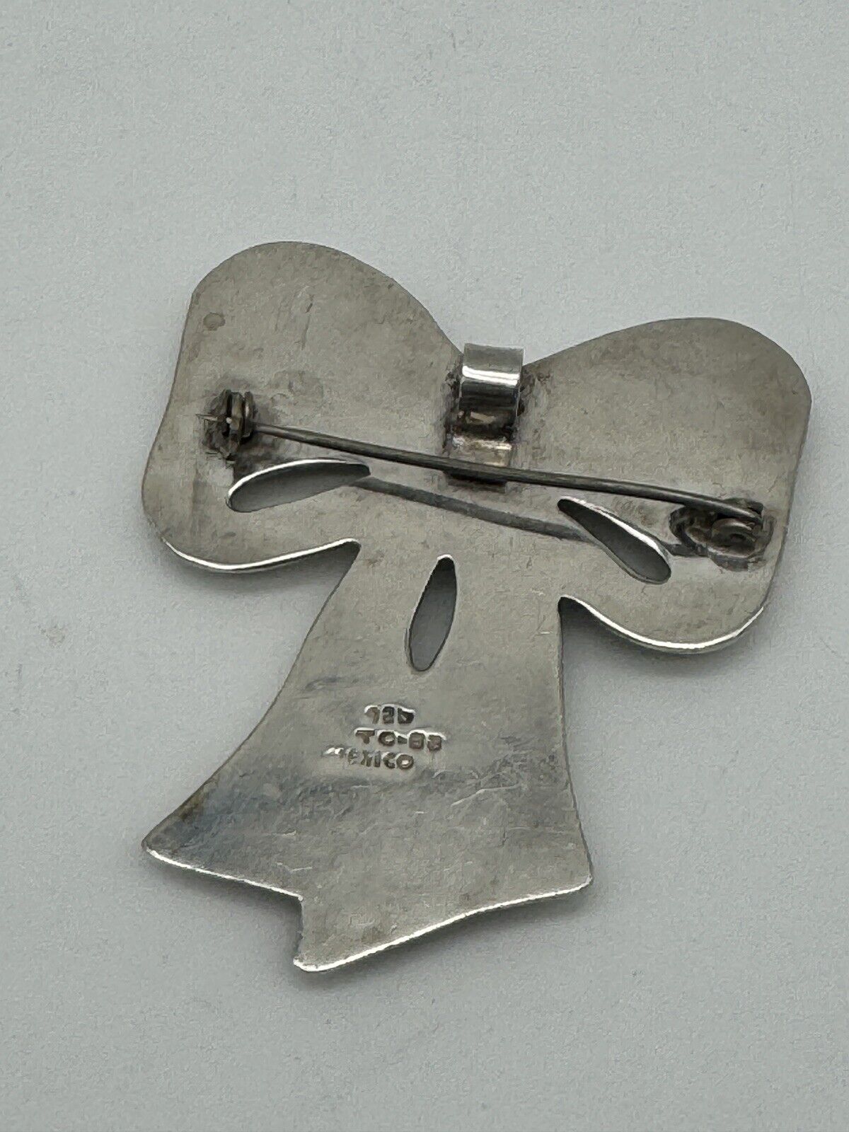 Mexican Sterling TAXCO 925 Bow Pendant & Brooch 2” Substantial Signed TC-55