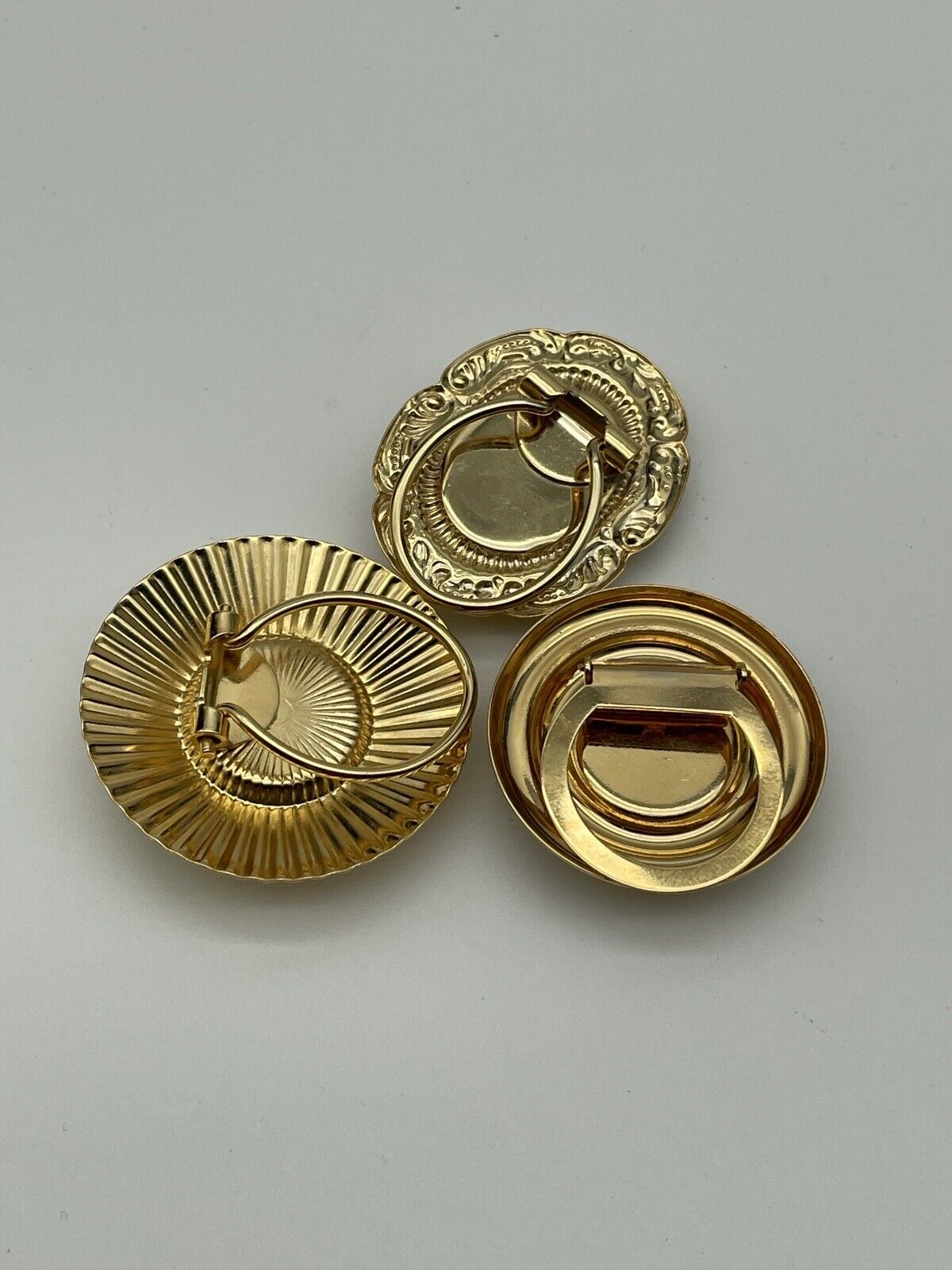 Vintage Scarf Clip Lot Gold Tone With Faux Pearls Set Of Three
