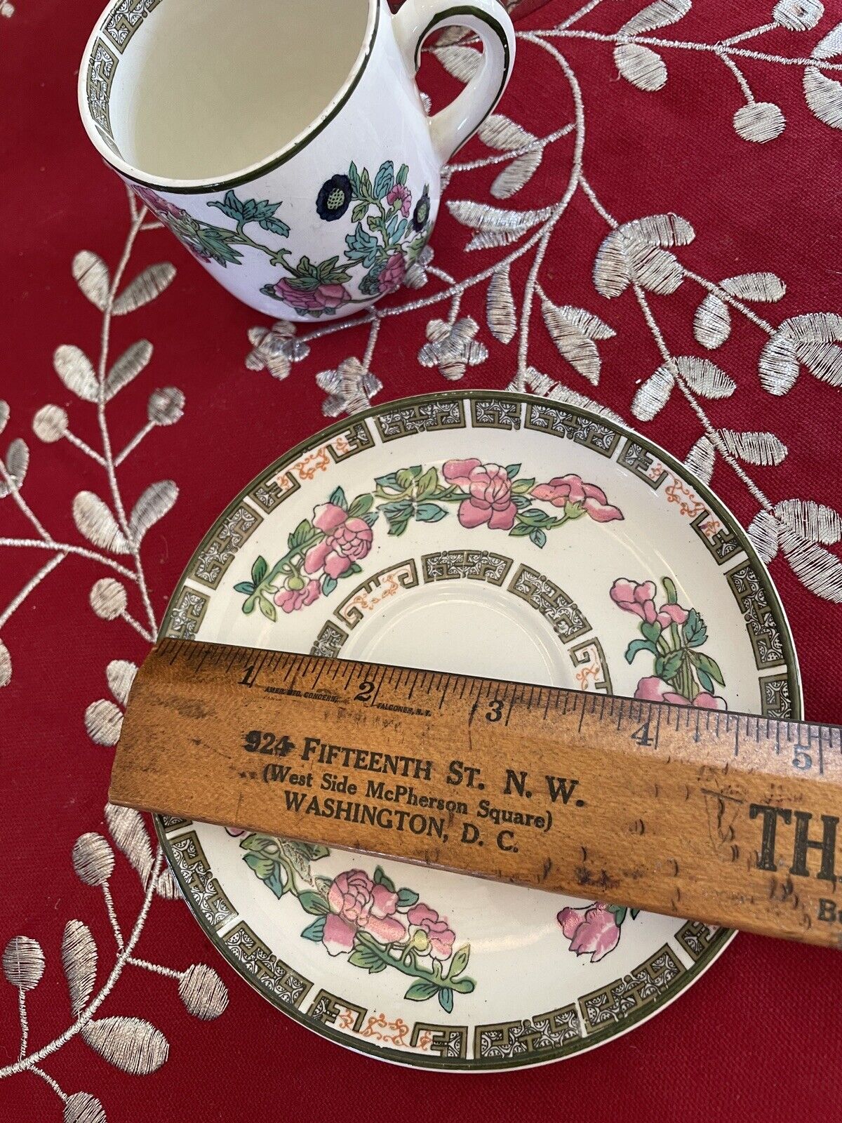 2 Indian Tree Espresso Cups & Saucers Royal Vitreous John Maddock & Sons Ltd