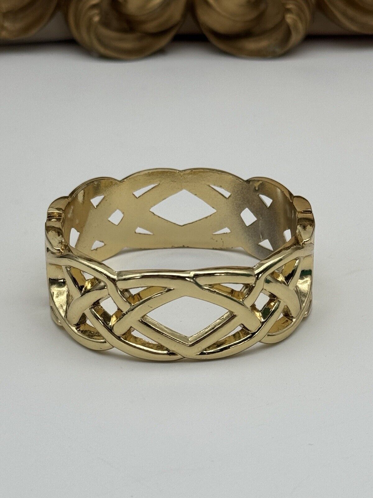 Vintage Gold Tone TOP IT OFF Hinged Bangle Bracelet