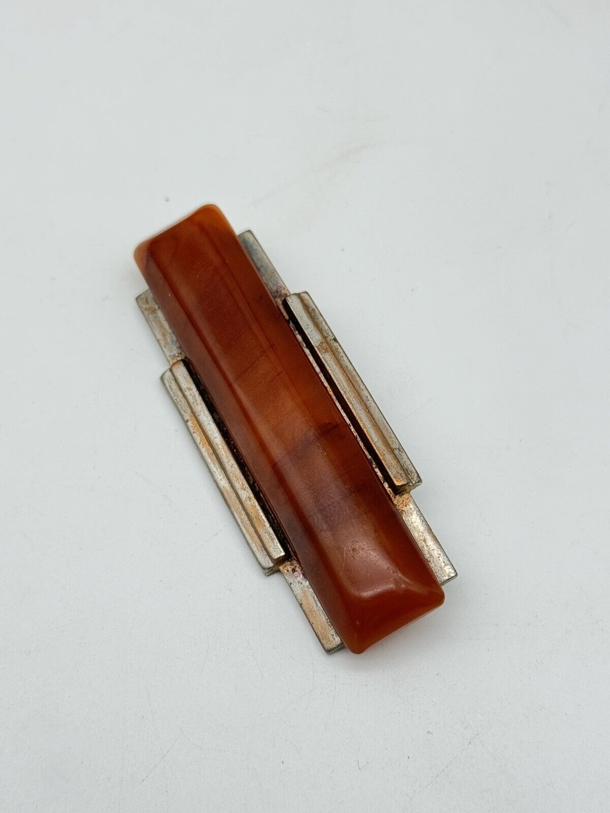 Vintage ART DECO Bakelite & Metal Brooch Estate Quality Find