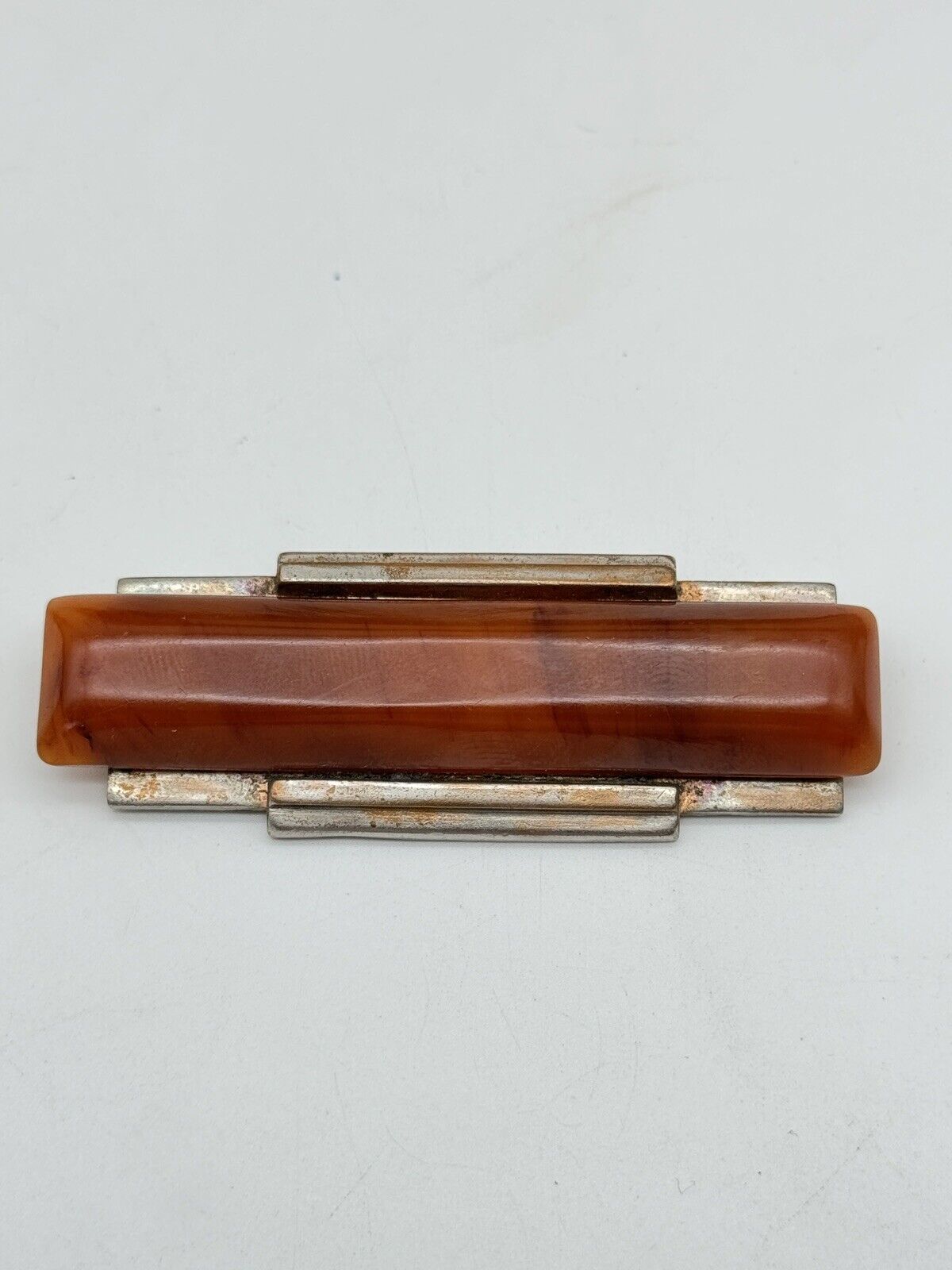 Vintage ART DECO Bakelite & Metal Brooch Estate Quality Find