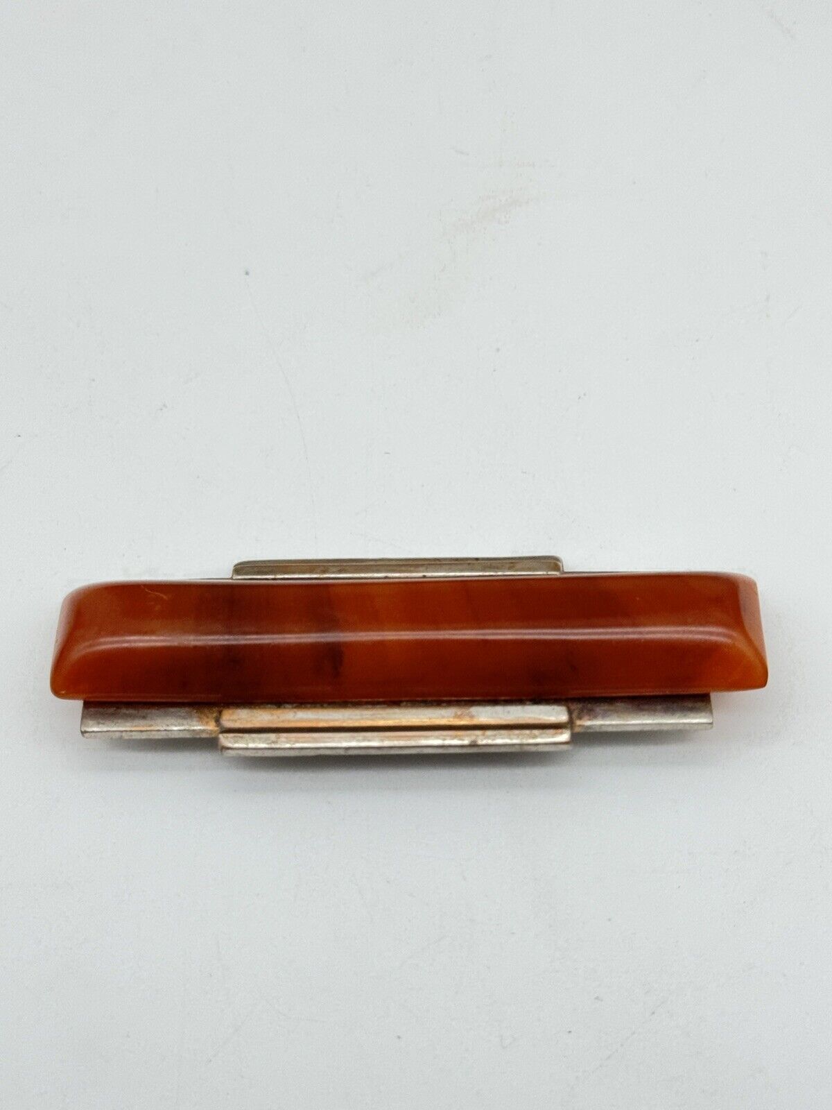 Vintage ART DECO Bakelite & Metal Brooch Estate Quality Find