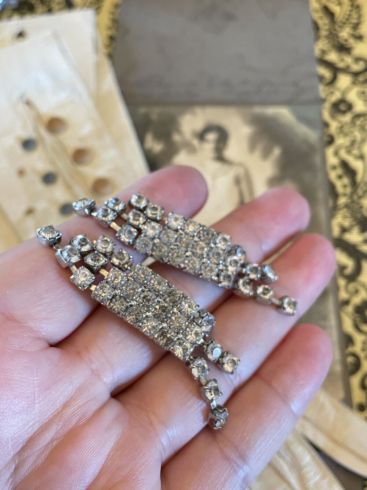 Vintage Clear Rhinestone Shoe Clips