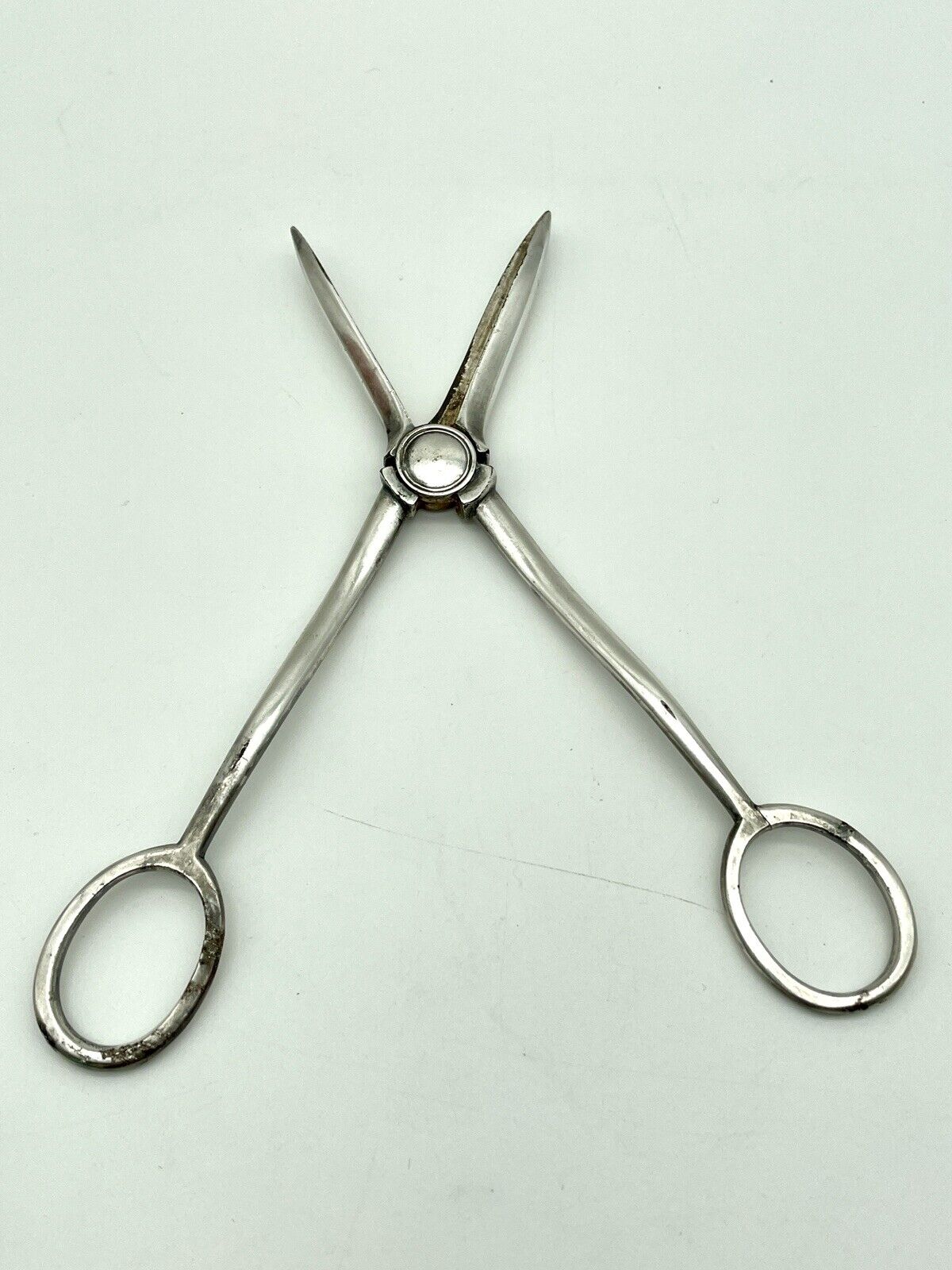 Antique Pair Grape Scissors Silverplate Cast Art Deco Style